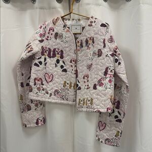 Women's Quilted Jacket with Dog Print